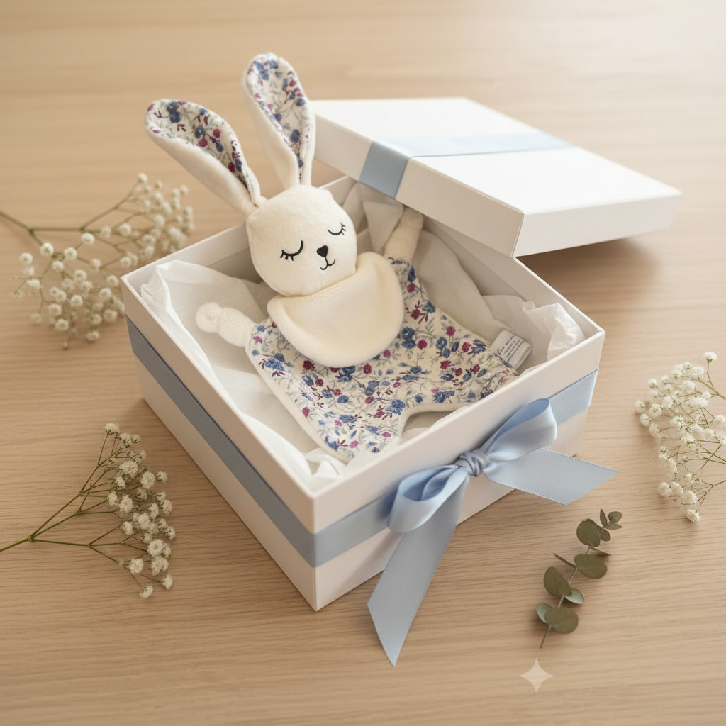 Doudou fleuri boîte cadeau