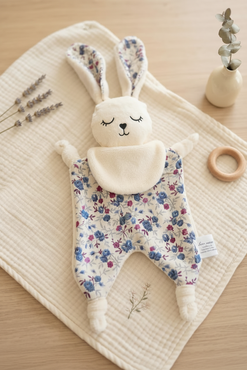 Doudou fleuri mise en scène lavande