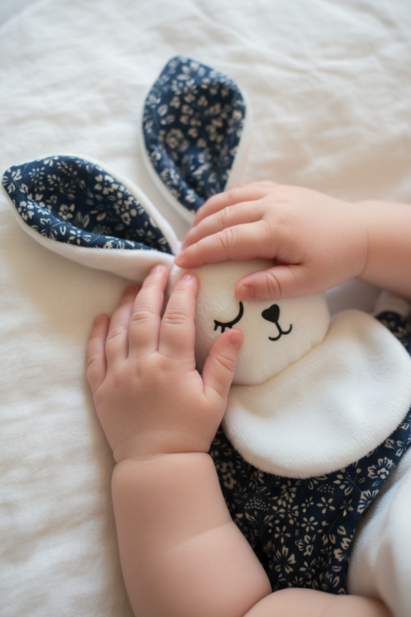 Doudou lapin avec bébé