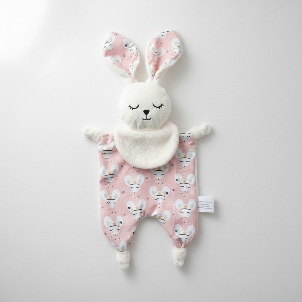 Doudou lapin fond blanc