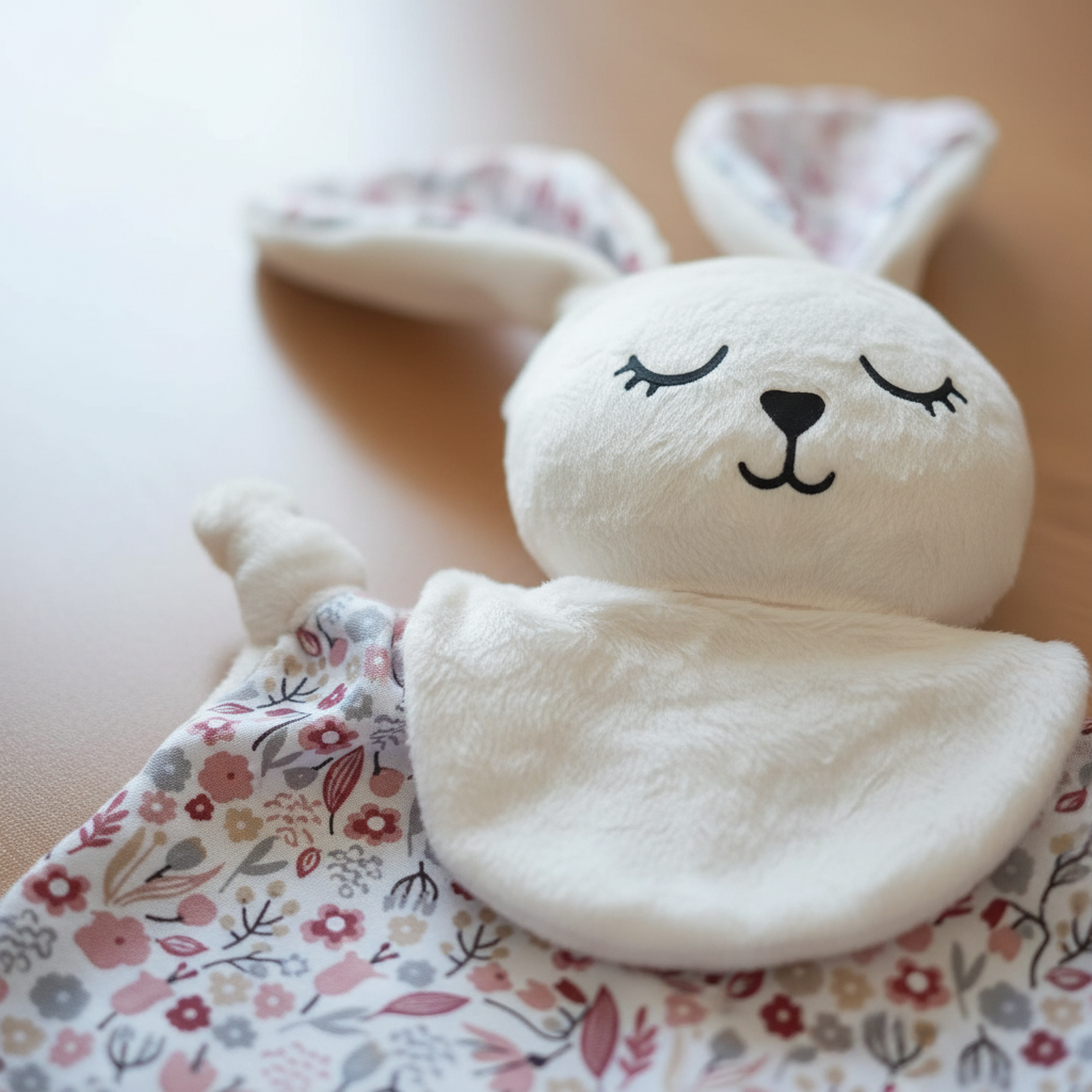Doudou Lumi Fleuri Rose - Détail
