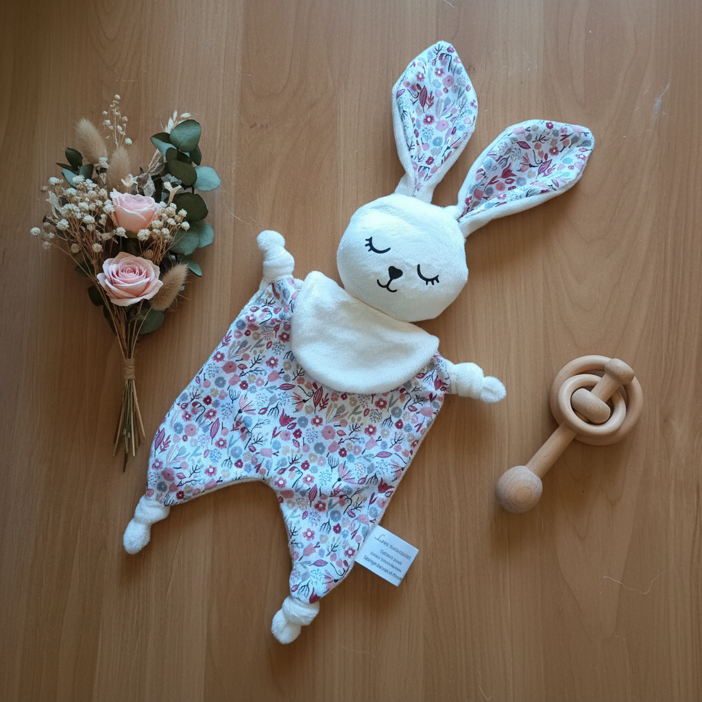 Doudou Lumi Fleuri Rose - Fleurs séchées