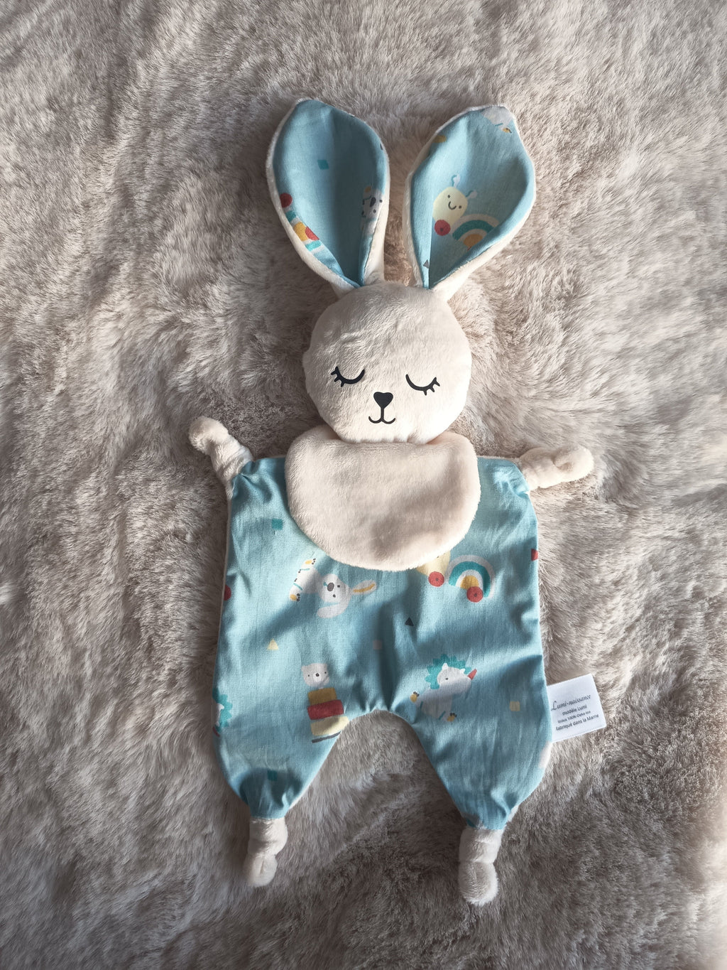 Doudou Lapin Lumi Bleu Ciel – Petits Personnages