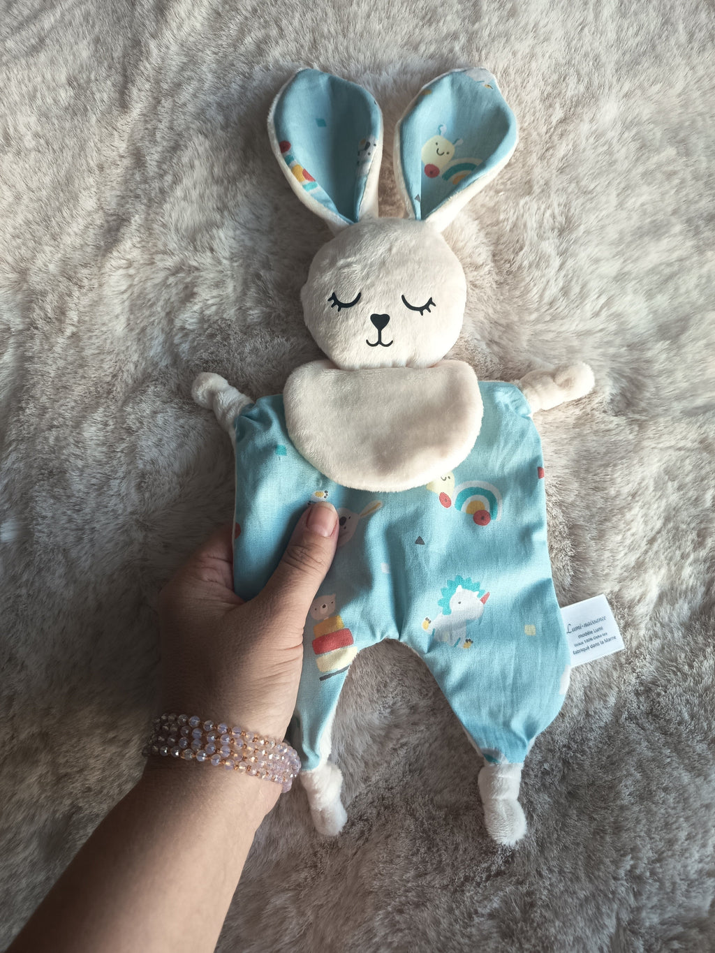 Doudou Lapin Lumi Bleu Ciel – Petits Personnages