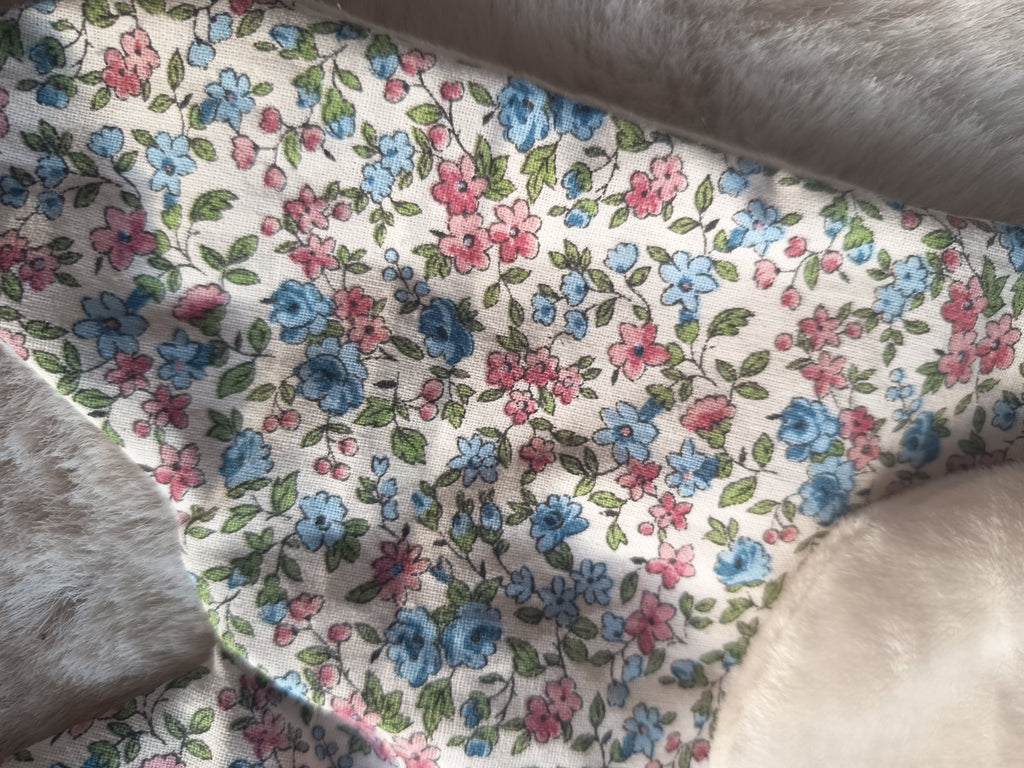 Doudou Lapin Lumi Liberty Bleu & Rose