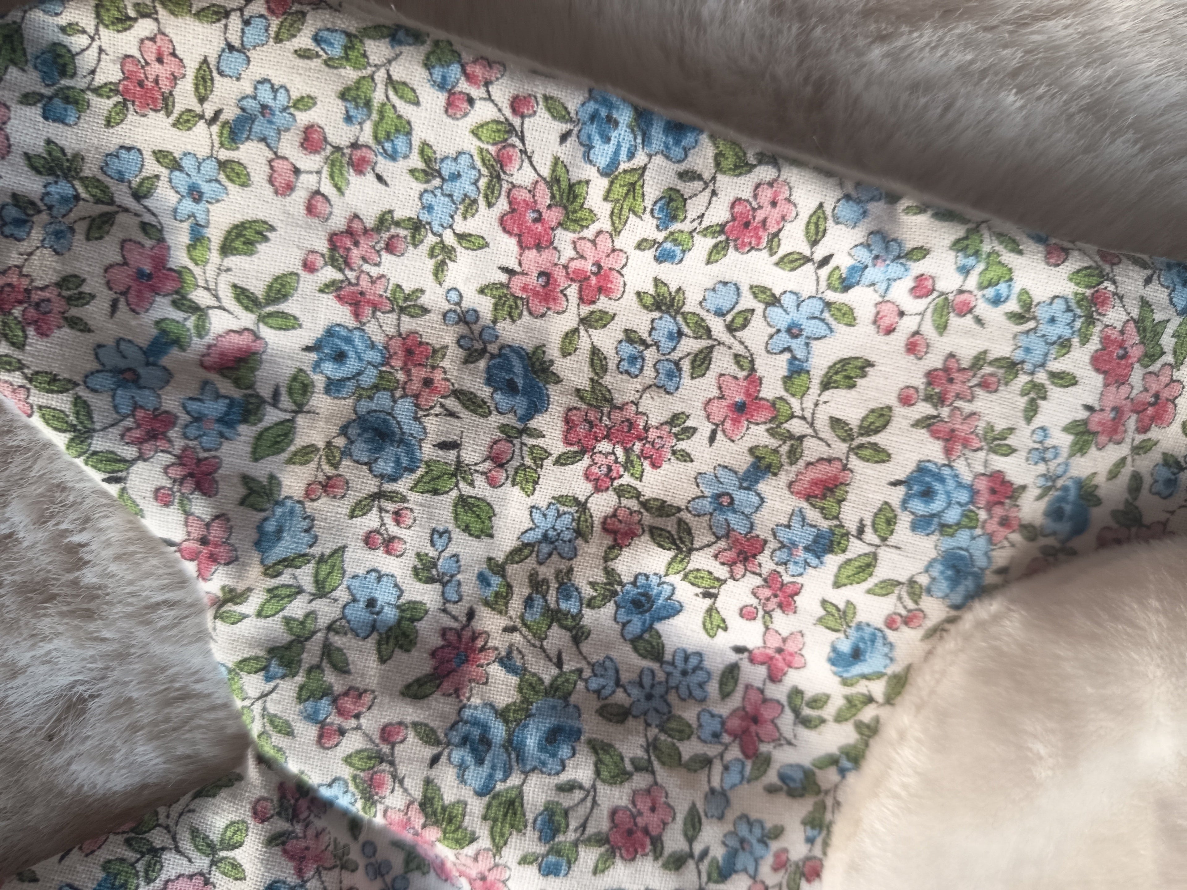 Doudou Lapin Lumi Liberty Bleu & Rose